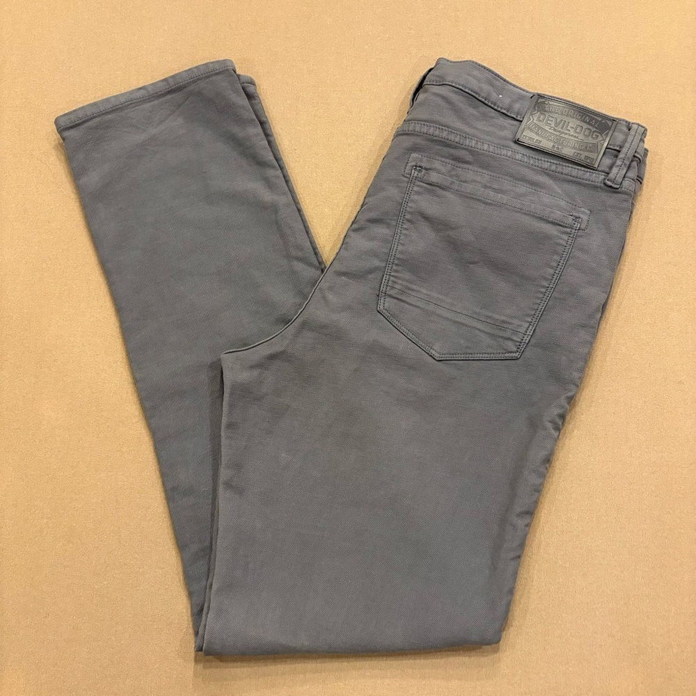 Devil Dog Men’s Slim Fit Grey Chinos Size 36